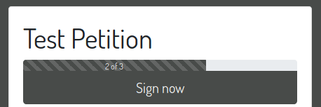 A goal progress bar showing on a petition